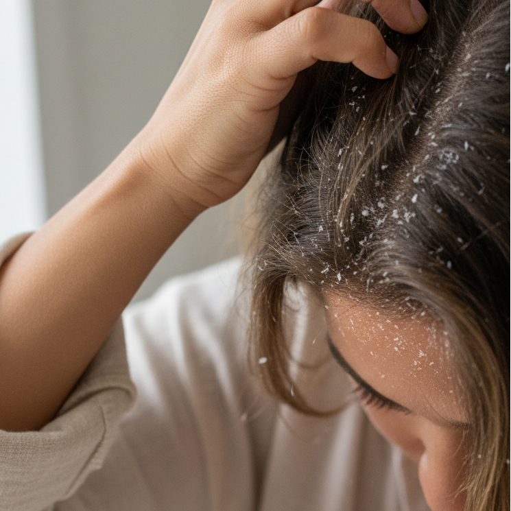 Image avant - cuir chevelu avec pellicules