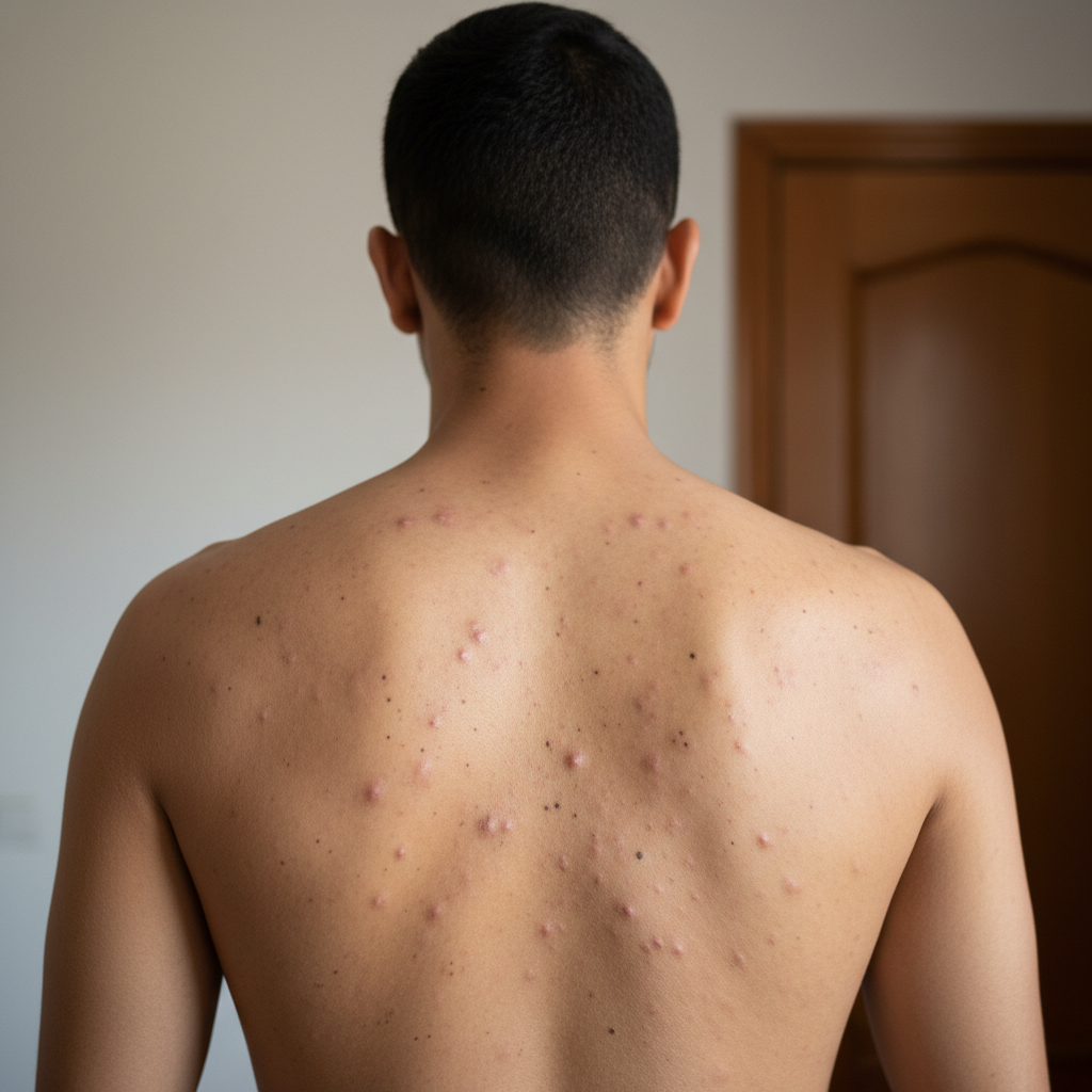 Image avant - Dos nu avec acné